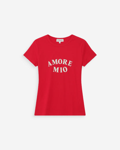 T-shirt ajusté en coton à imprimé velours rouge Valerio