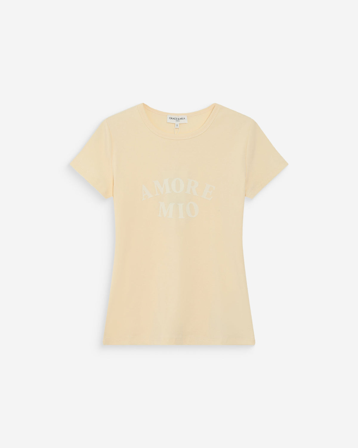 T-shirt ajusté en coton à imprimé velours vanille Valerio