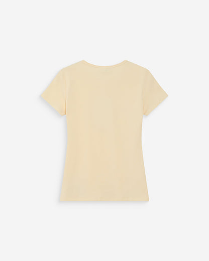 T-shirt ajusté en coton à imprimé velours vanille Valerio