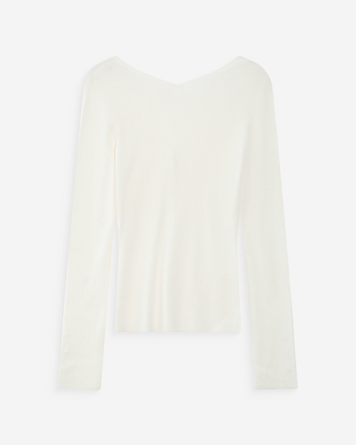 Cardigan ajusté col V manches longues ivoire Volage