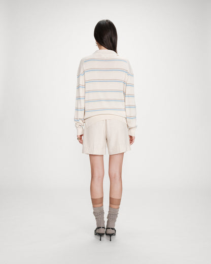 Pull oversize à col polo vanille Vaporetto