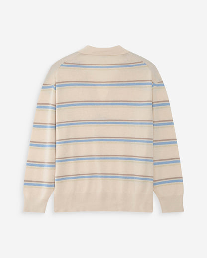 Pull oversize à col polo vanille Vaporetto