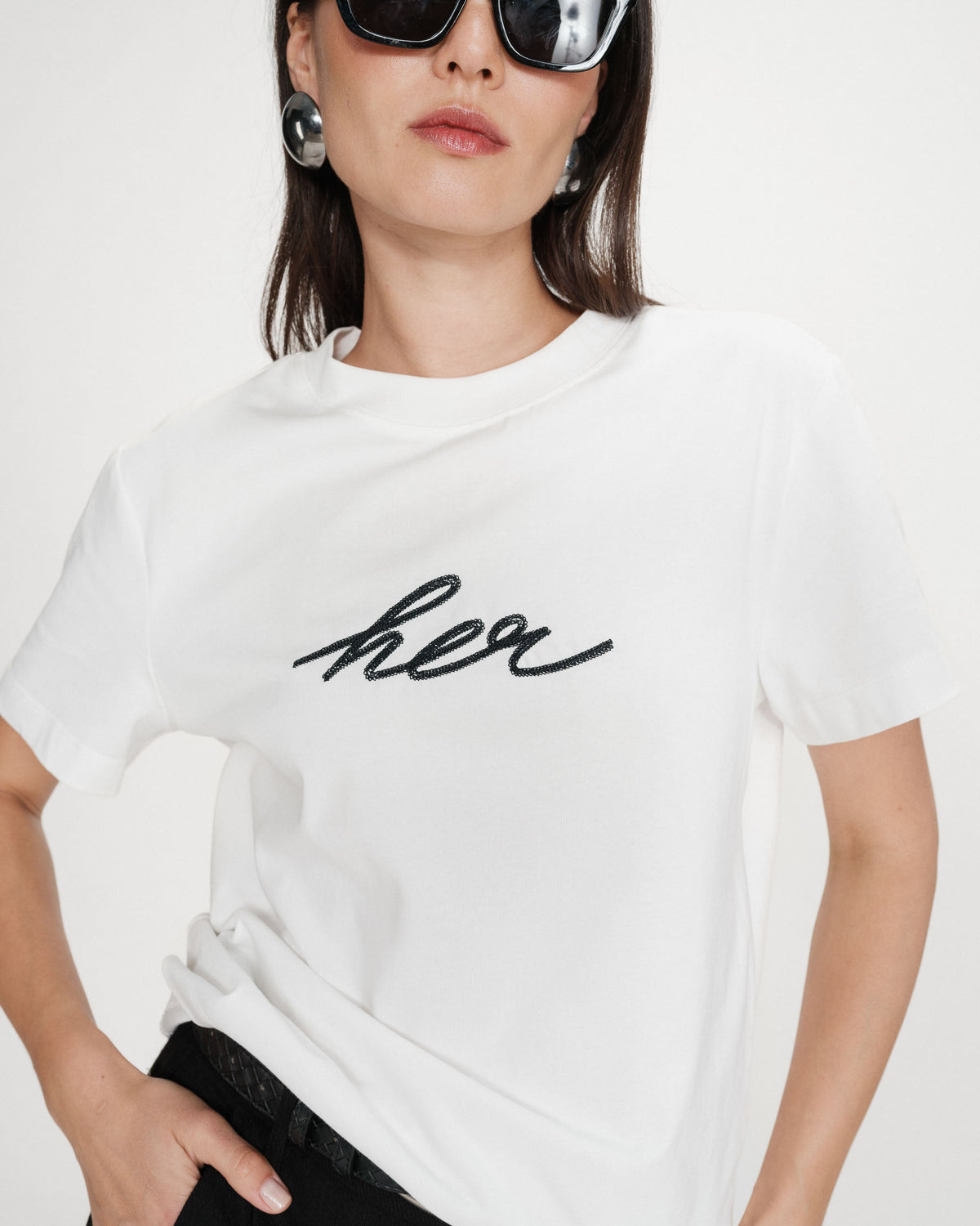 T-shirt en coton manches courtes ivoire Vanders