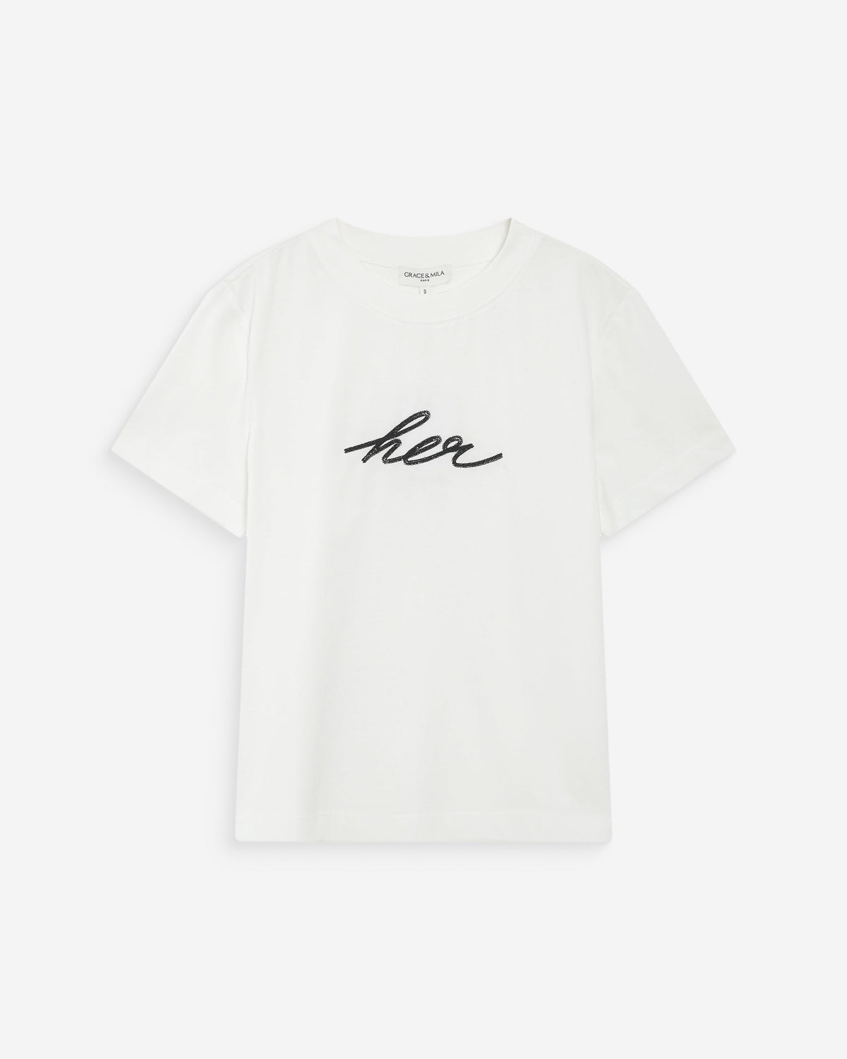 T-shirt en coton manches courtes ivoire Vanders