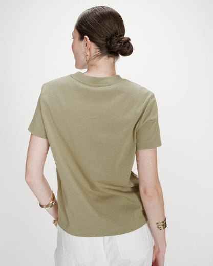 T-shirt en coton manches courtes sauge Vanders