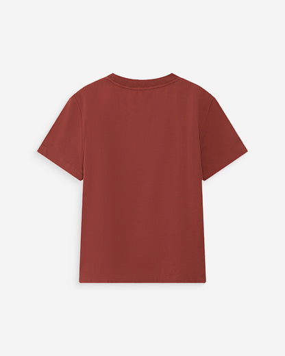 T-shirt en coton manches courtes terracotta Vanders