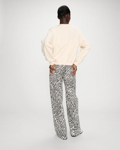 Sweatshirt col rond avec plis et boutons vanille Vonan
