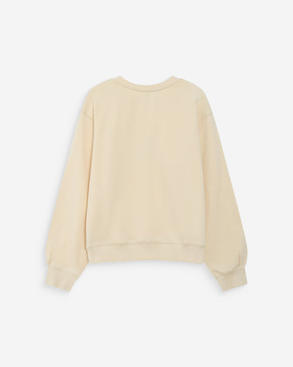 Sweatshirt col rond avec plis et boutons vanille Vonan