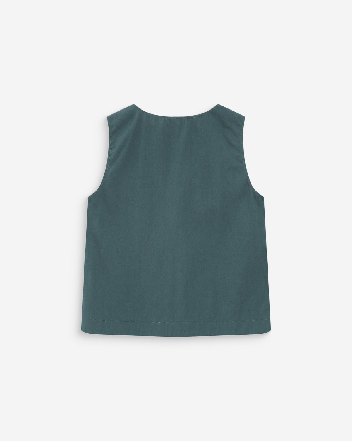 Top en coton sans manches col V emeraude Vagabond