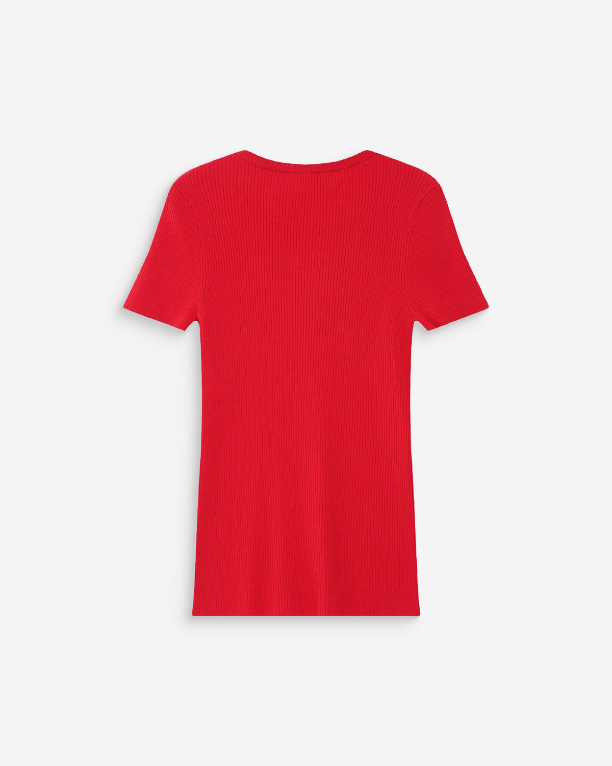 Pull en fine maille ajusté manches courtes rouge Vendredi
