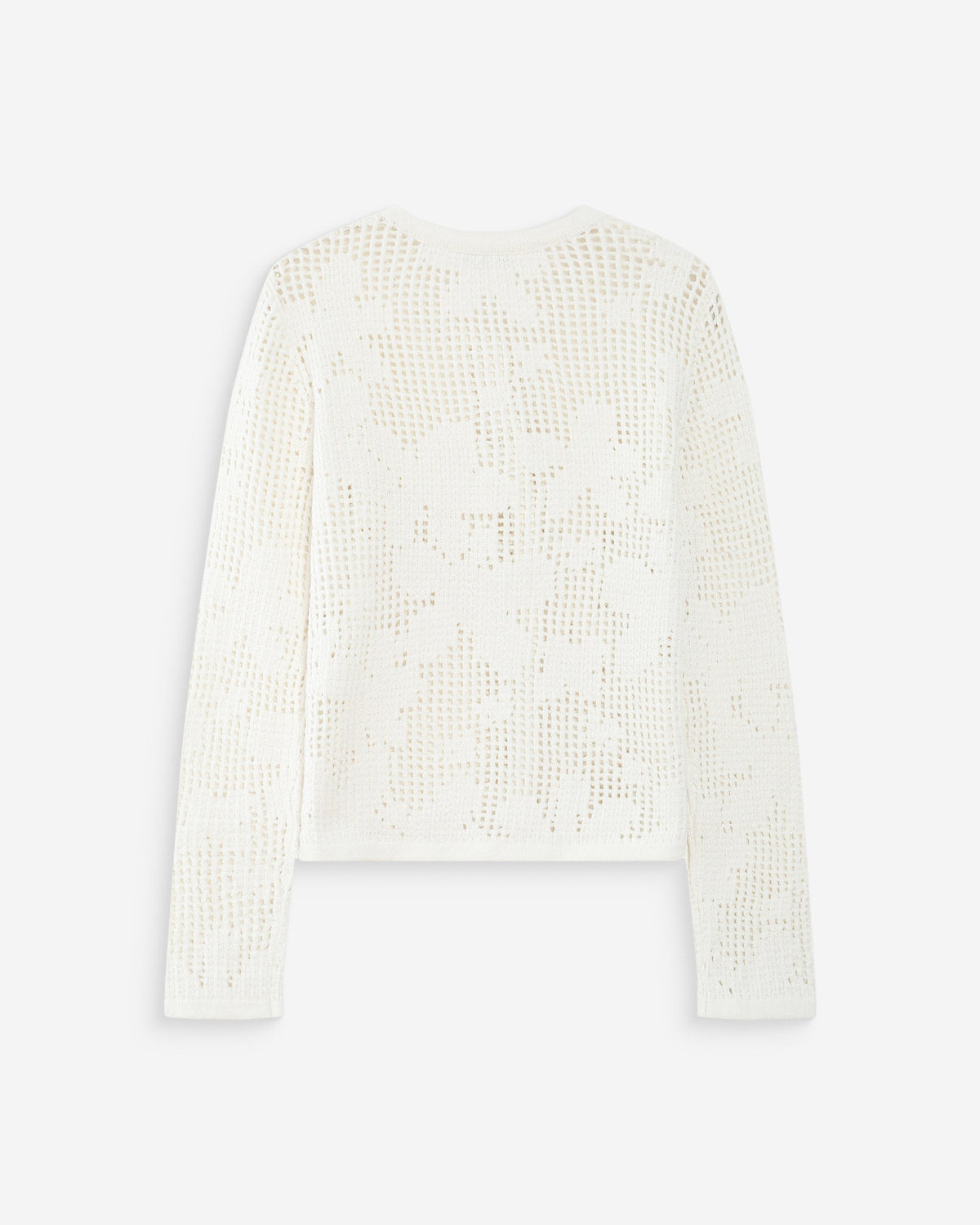 Cardigan en maille ajourée ecru Velasquez