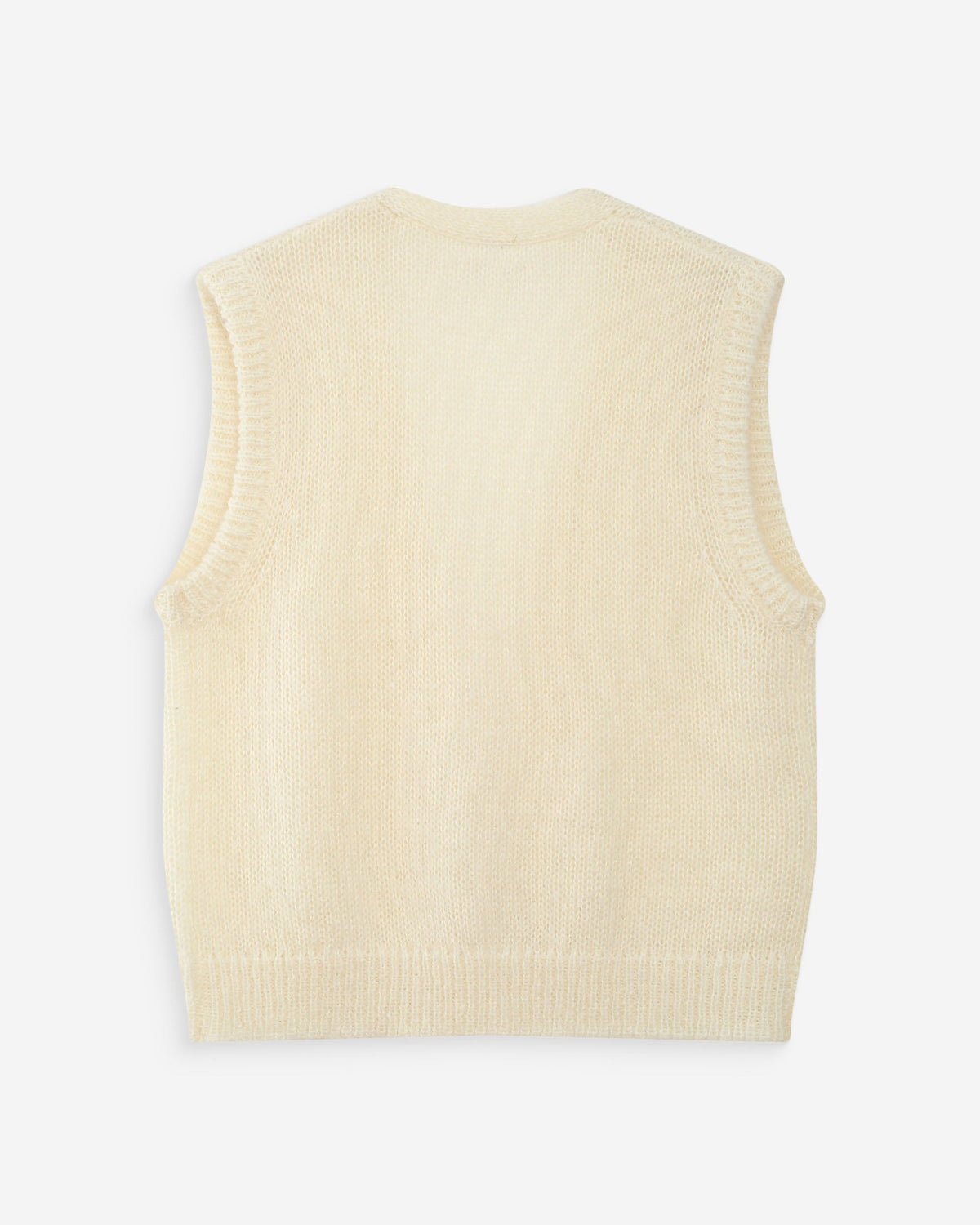 Cardigan laine et mohair sans manches ecru Vicomte