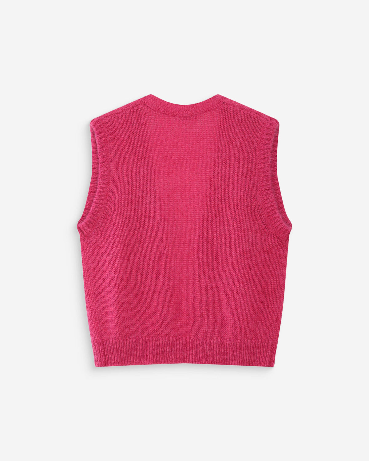 Cardigan laine et mohair sans manches fuchsia Vicomte