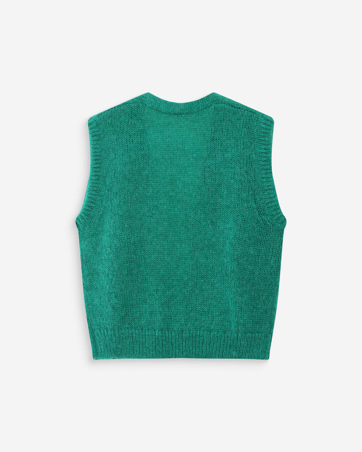 Cardigan laine et mohair sans manches vert Vicomte