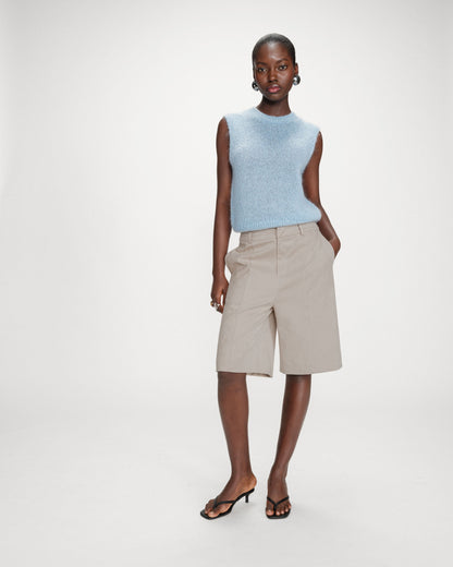 Pull en laine et mohair sans manches bleuet Vollo