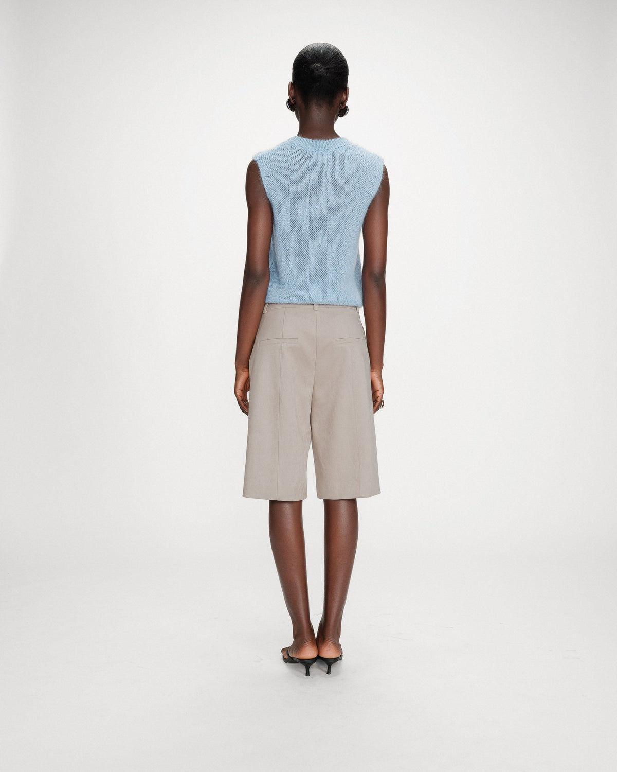 Pull en laine et mohair sans manches bleuet Vollo