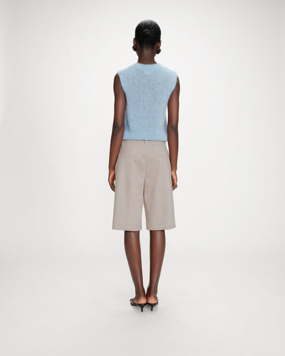 Pull en laine et mohair sans manches bleuet Vollo