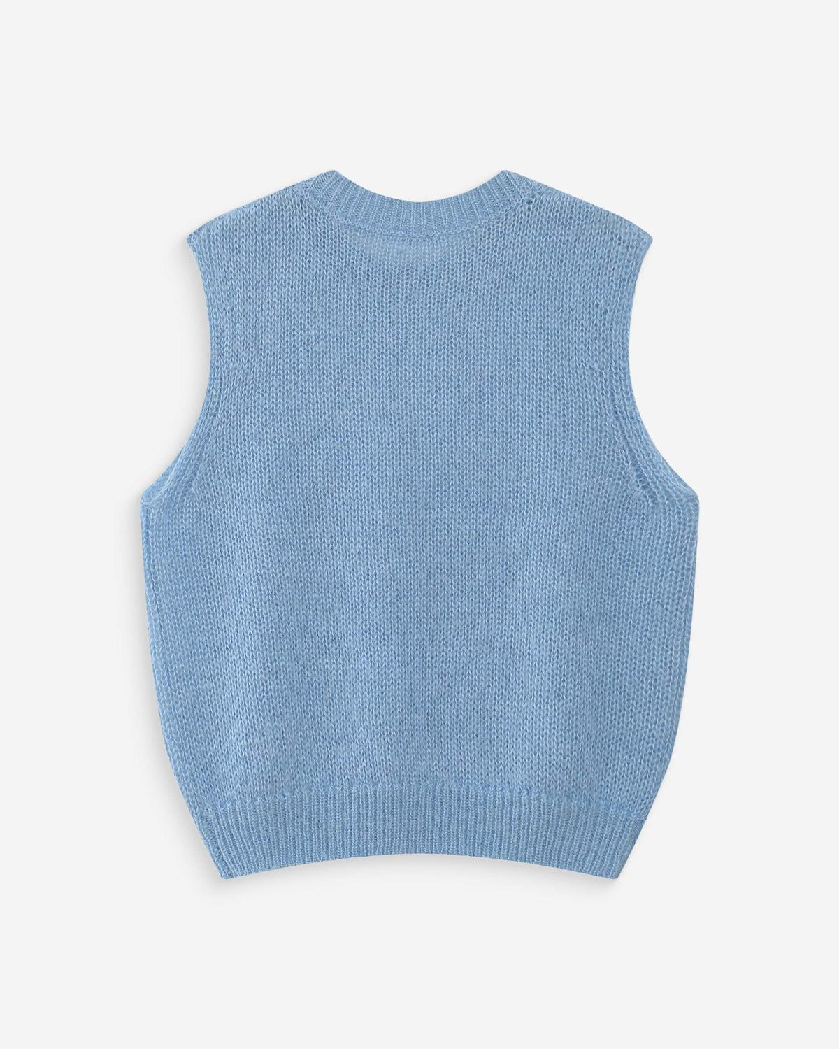 Pull en laine et mohair sans manches bleuet Vollo