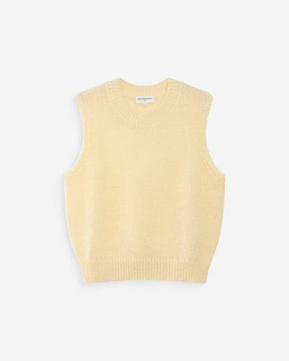 Pull en laine et mohair sans manches vanille Vollo