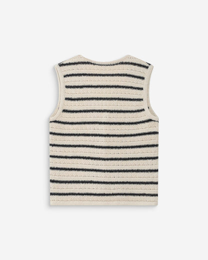 Gilet en maille sans manches col V ecru Vincennes
