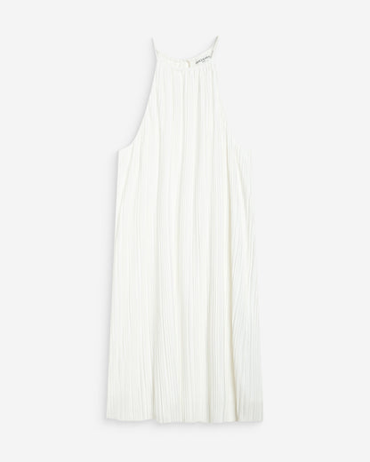 Robe courte plissée à encolure américaine ivoire Wilona