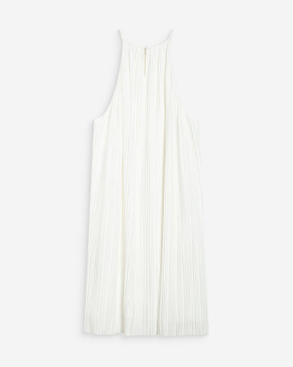 Robe courte plissée à encolure américaine ivoire Wilona