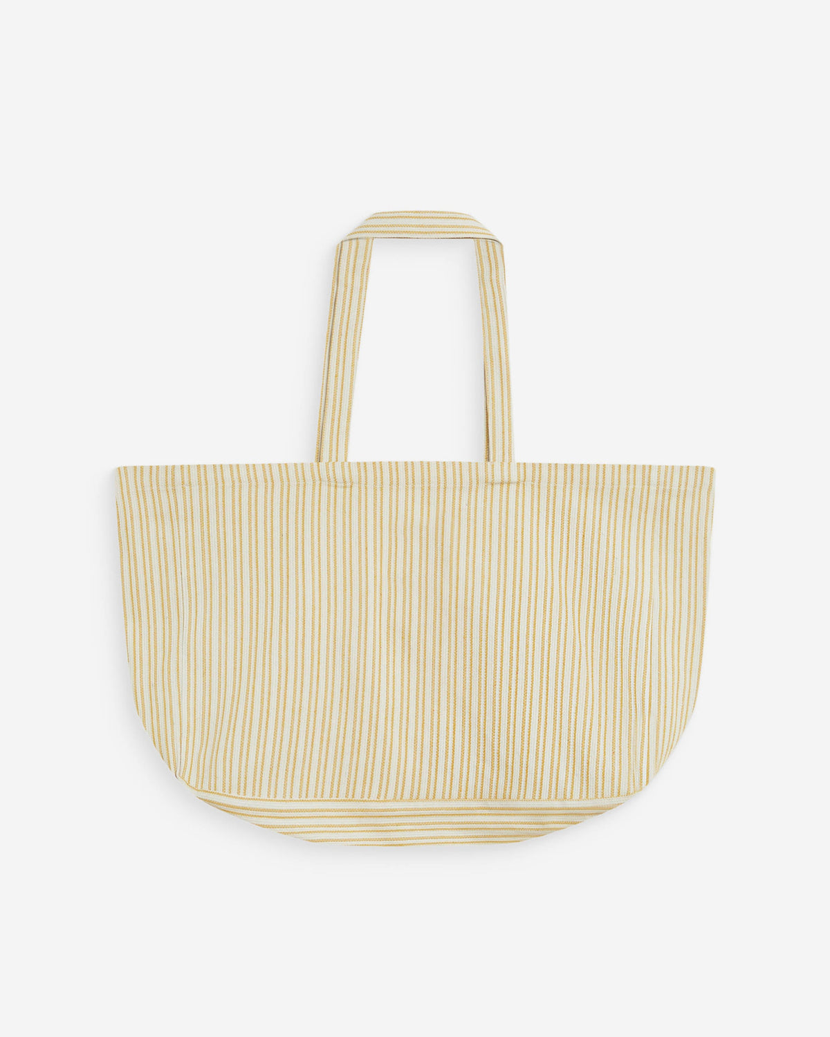 Tote bag large en coton rayé jaune Wanda