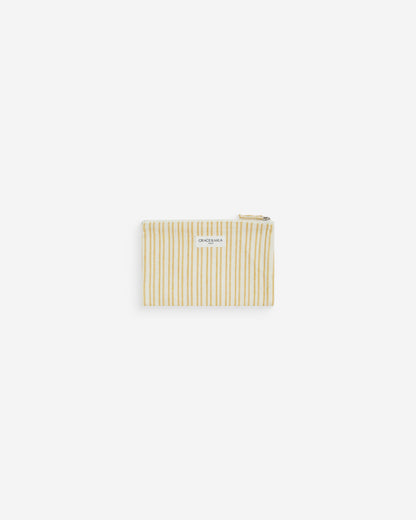 Pochette zippée en coton rayée jaune Wilene