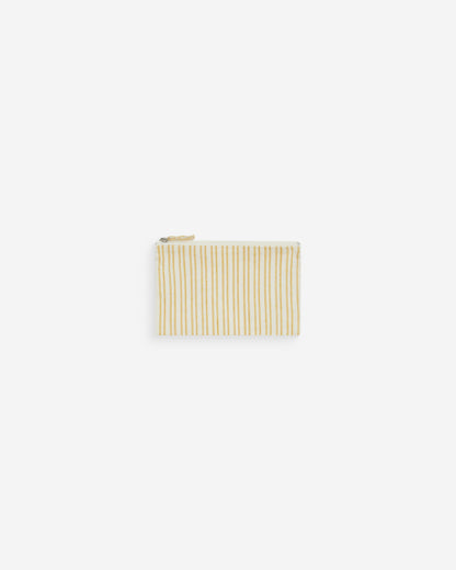 Pochette zippée en coton rayée jaune Wilene