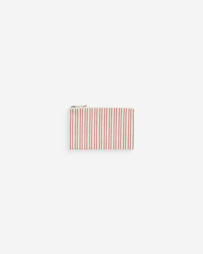 Pochette zippée en coton rayée rouge Wilene