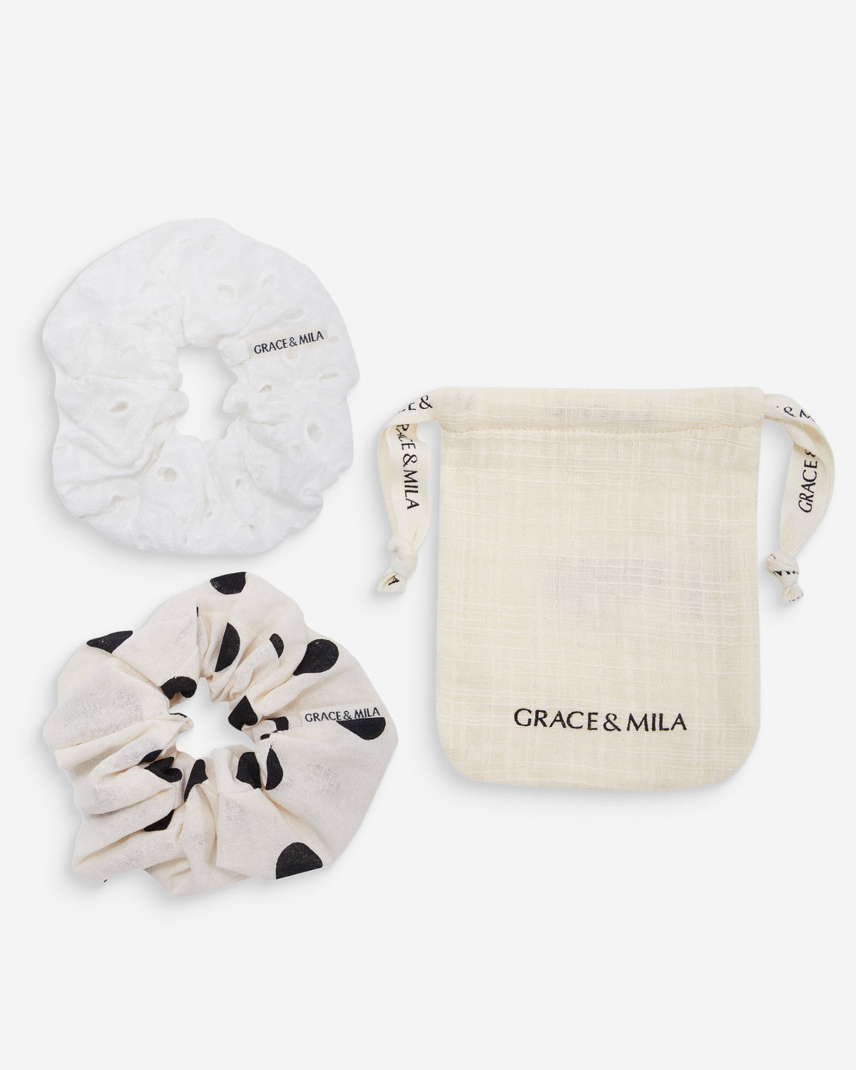 Set de chouchous en coton ecru Wilkins