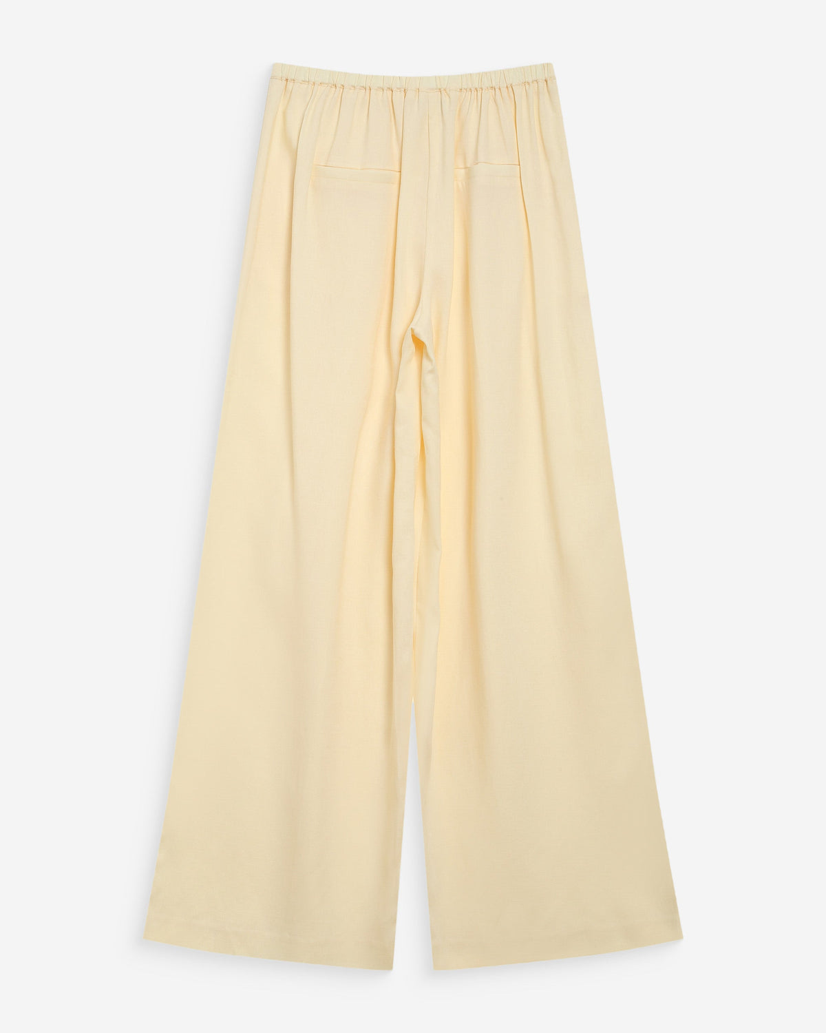 Pantalon tailleur en lin fluide jaune Wally