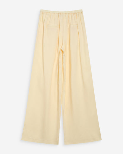 Pantalon tailleur en lin fluide jaune Wally