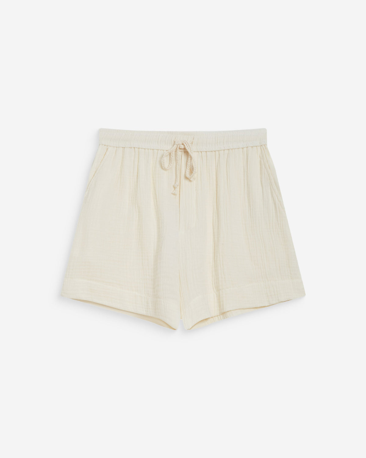 Short large taille haute en gaze de coton ecru Wasabi