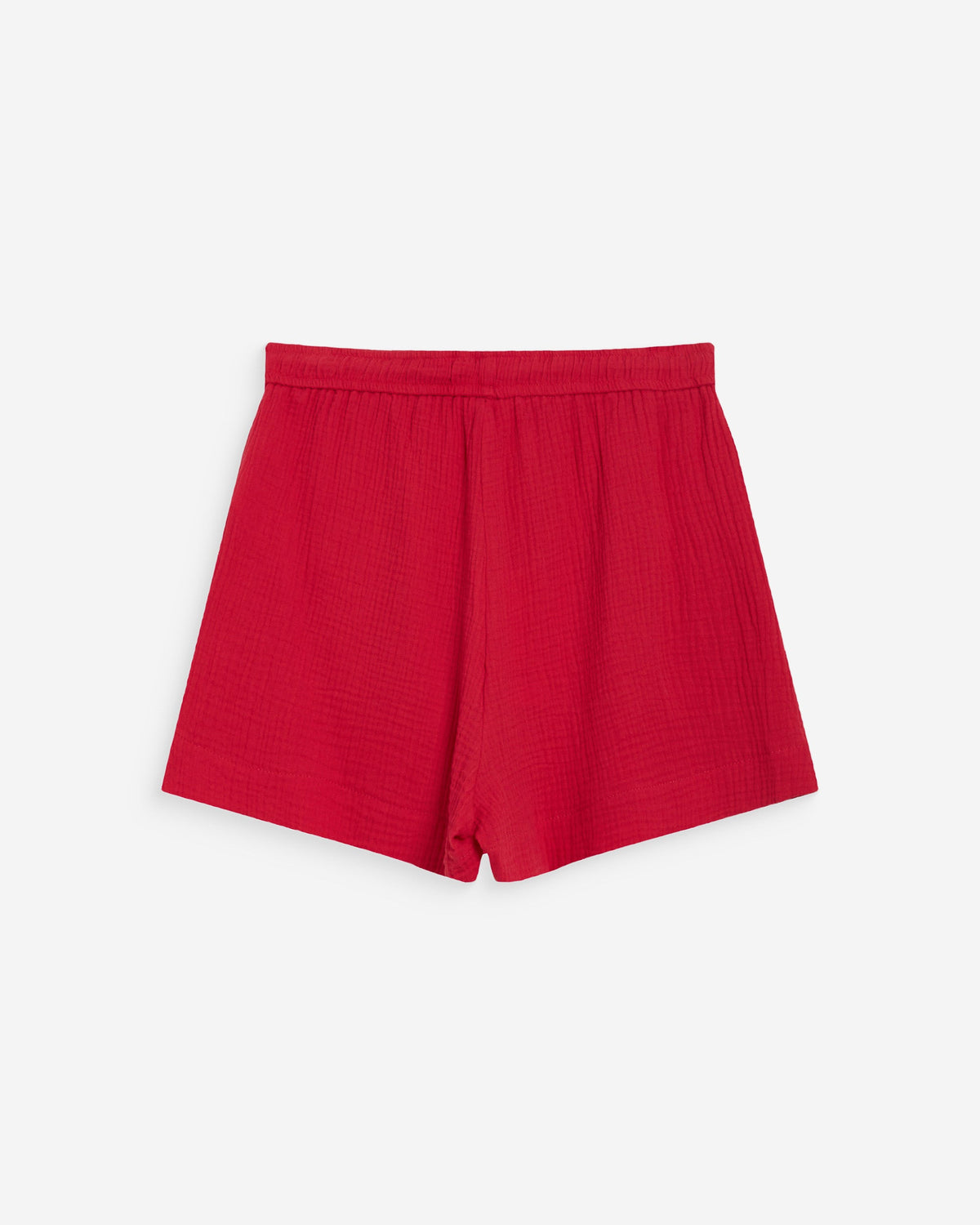 Short large taille haute en gaze de coton fuchsia Wasabi
