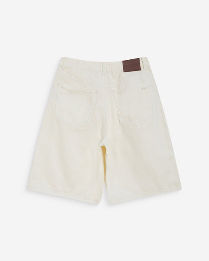 Bermuda long en jean taille haute ecru Will