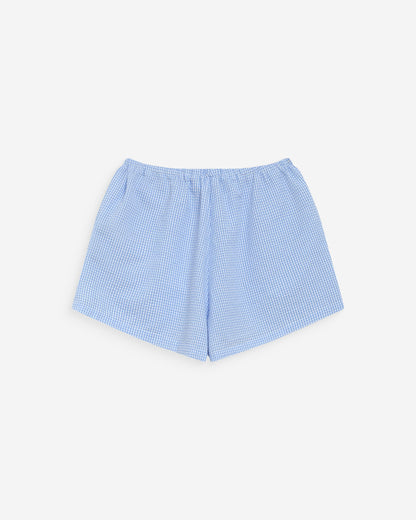 Short en coton à carreaux vichy ciel Waylen