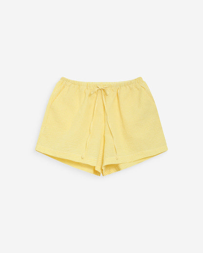 Short en coton à carreaux vichy jaune Waylen