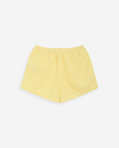 Short en coton à carreaux vichy jaune Waylen
