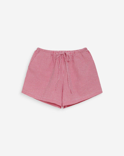 Short en coton à carreaux vichy rouge Waylen