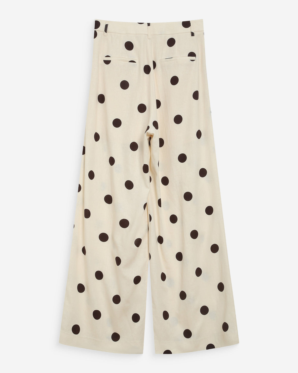 Pantalon large à pois ecru Wynell