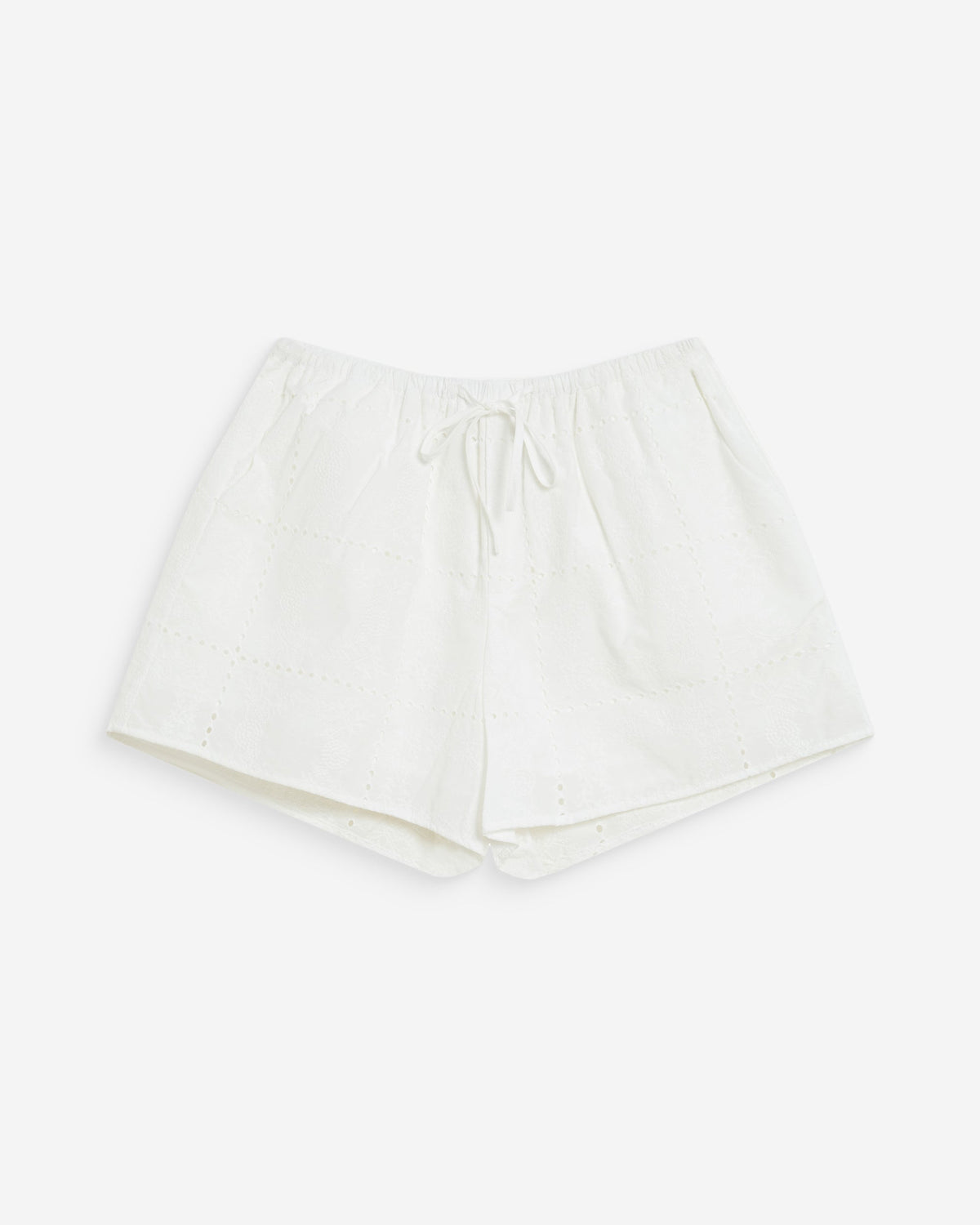 Short large en coton brodé poches italiennes white Wyler