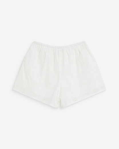 Short large en coton brodé poches italiennes white Wyler