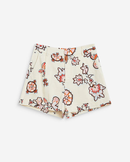 Short droit imprimé floral ecru Webber