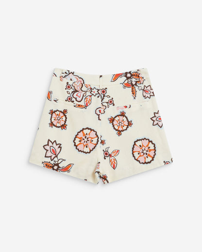 Short droit imprimé floral ecru Webber