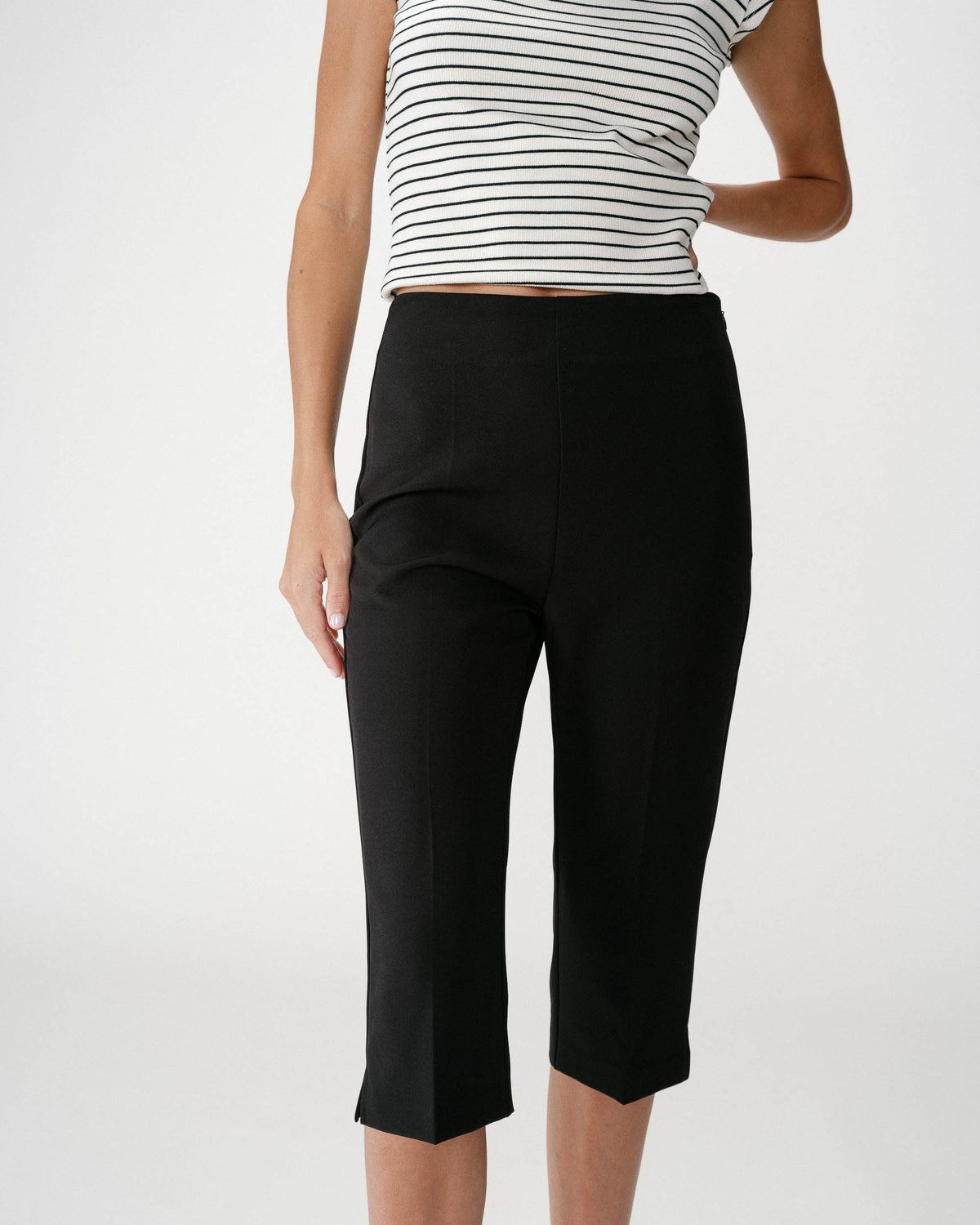 Pantalon capri ajusté 7/8e noir Where