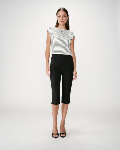 Pantalon capri ajusté 7/8e noir Where