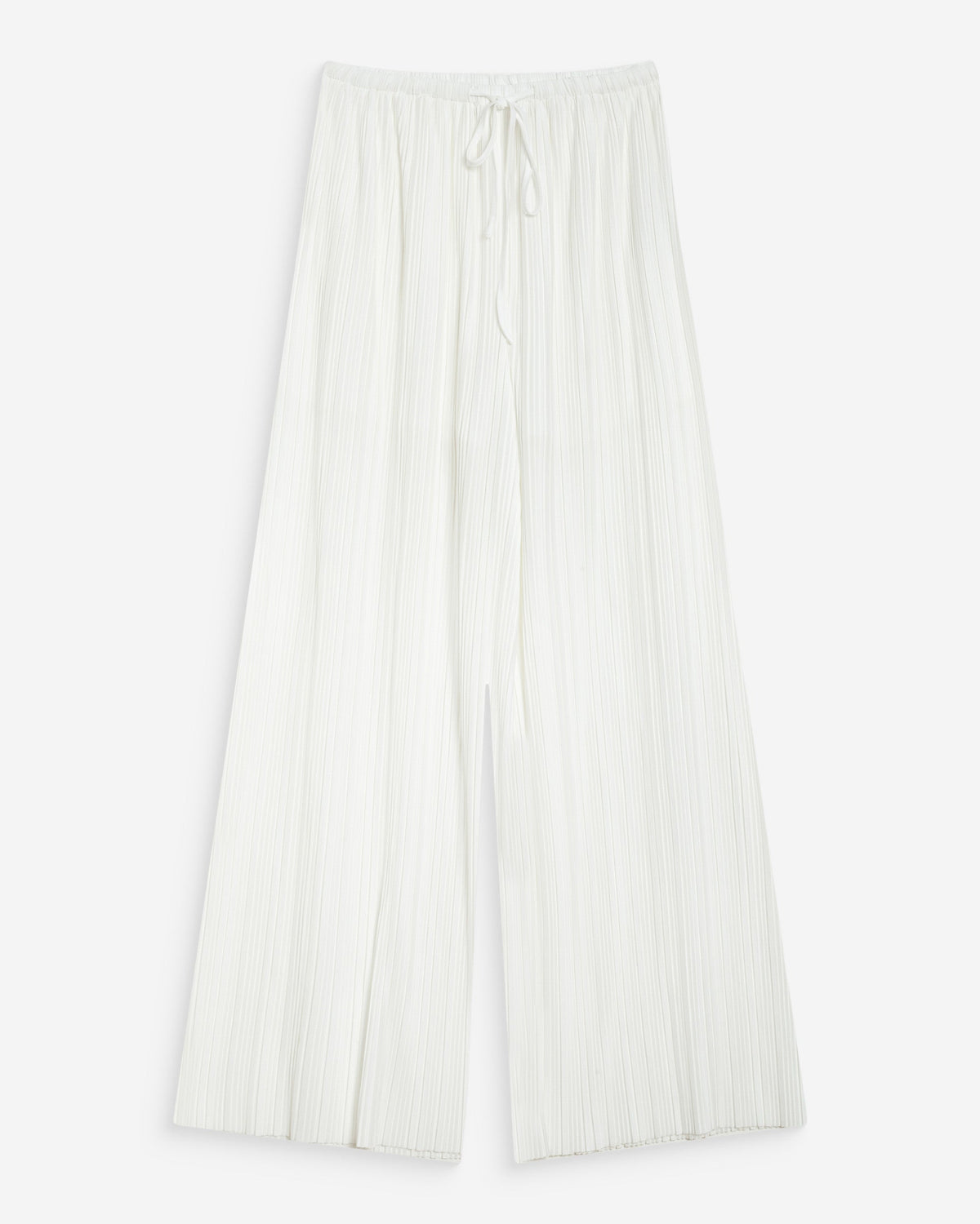 Pantalon large plissé taille réglable ivoire Wonka
