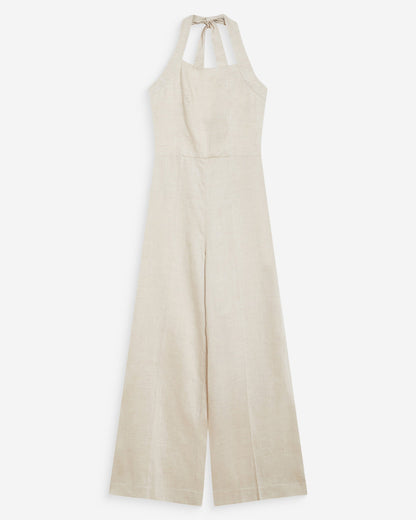 Combinaison pantalon droite encolure carrée sable Wish