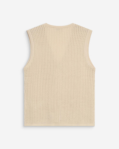 Cardigan en maille sans manches beige Wayne